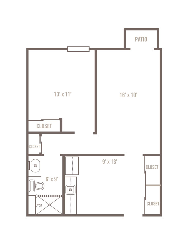 Assisted Living I Floor Plan - One Bedroom Alexandria