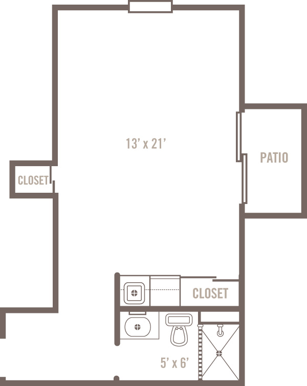 Assisted Living I Floor Plan - Studio Williamsburg