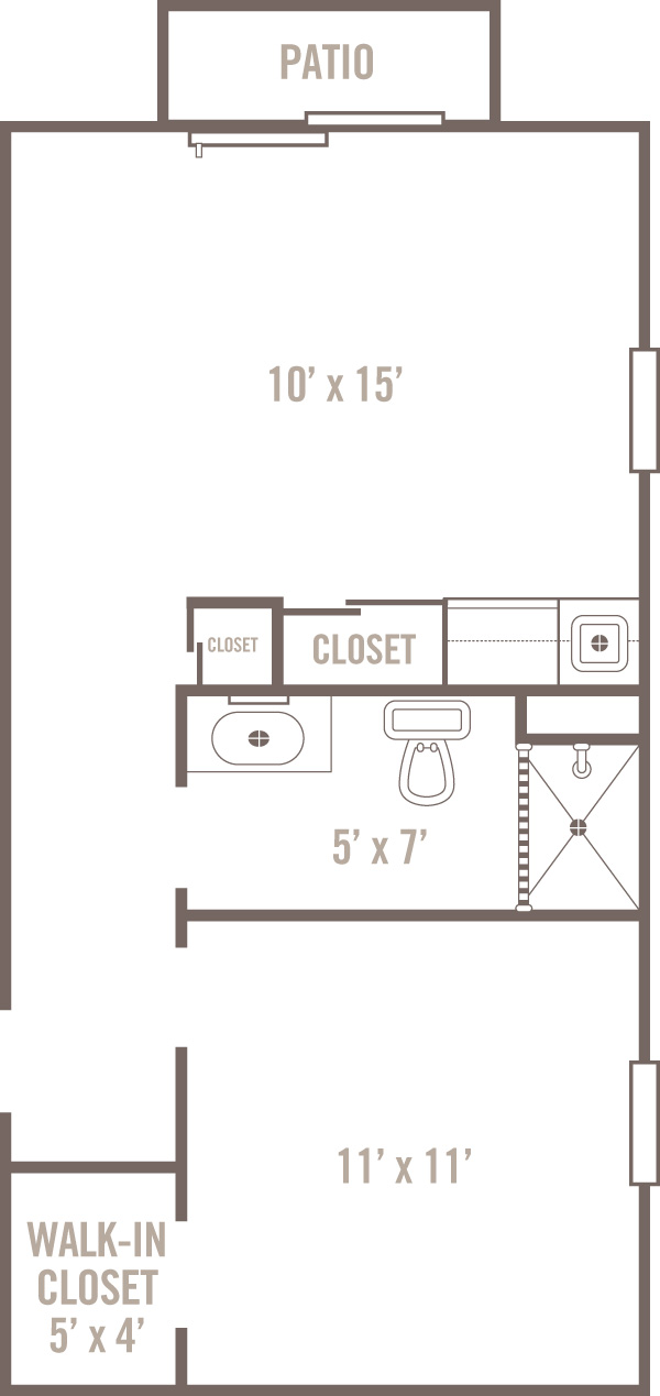 Independent Living Floor Plan - One Bedroom Charlestown
