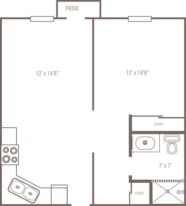 Independent Living Floor Plan - One Bedroom Elizabeth