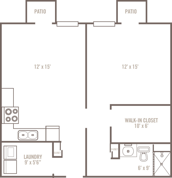 Independent Living Floor Plan - One Bedroom Georgian